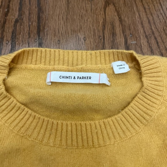 chinti and parker Women Beige And Yellows Stripped Cashmere Sweater Size XS - Picture 5 of 8